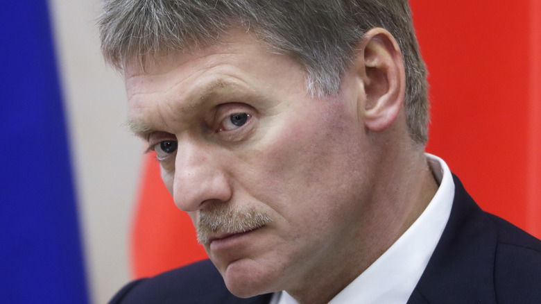 Dmitry Peskov looking to side
