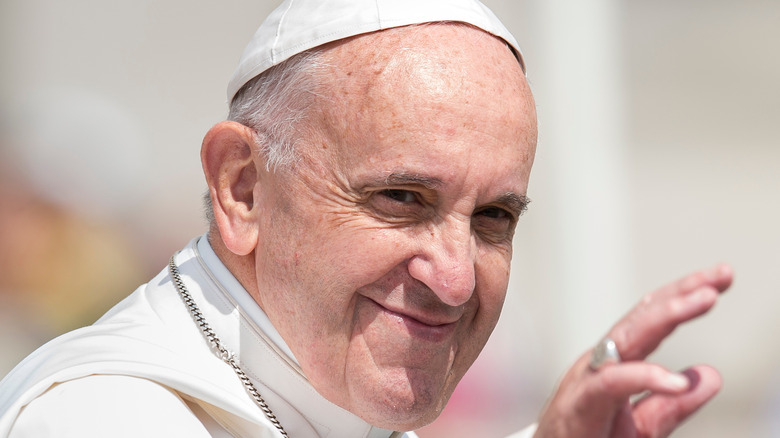 Pope Francis waving