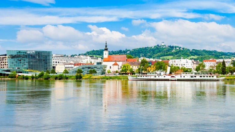 Linz, Austria taken from across the Danube
