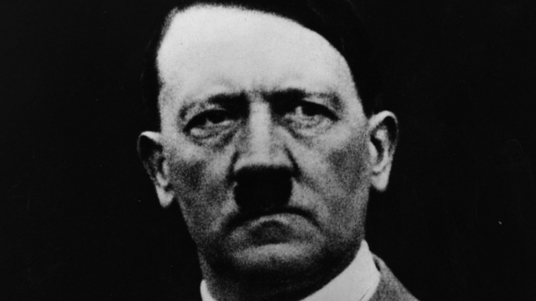 Adolph Hitler scowling in 1938