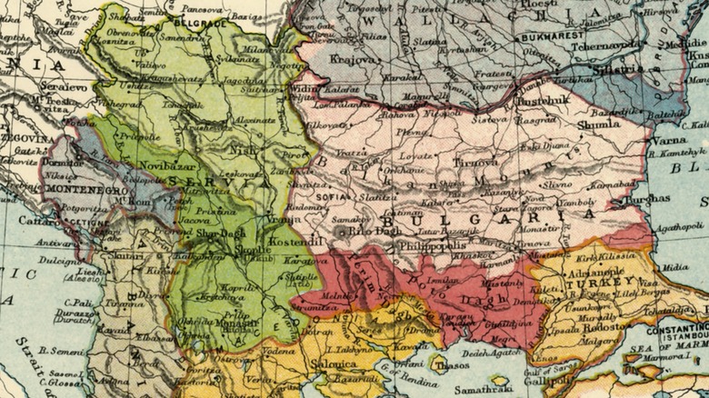 Map of the Balkans during the Balkan Wars