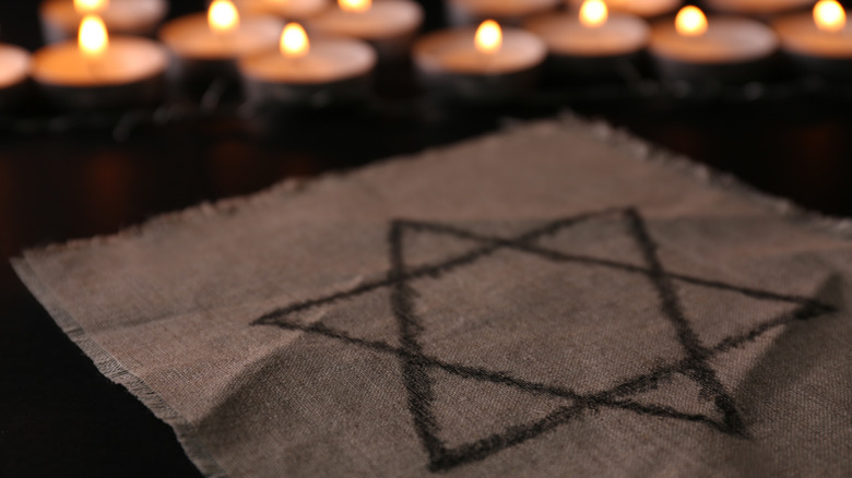 Star of David patch with candles