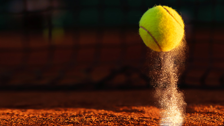 tennis ball hits line