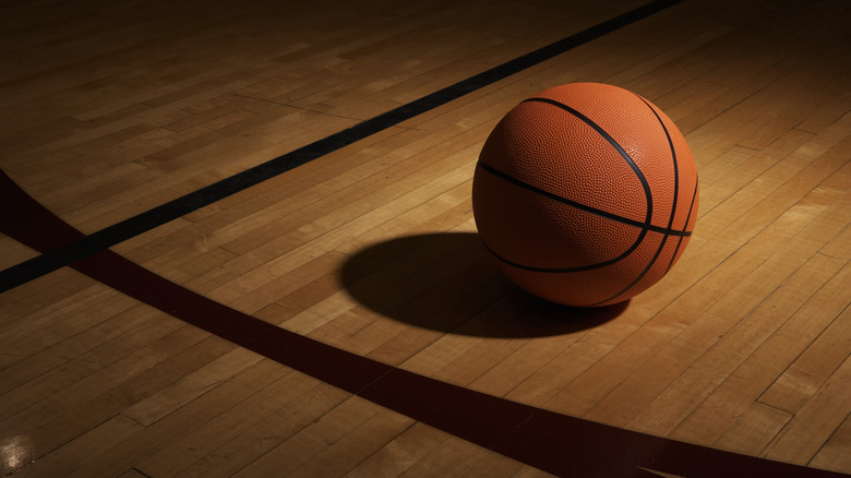 basketball on court
