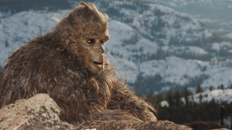Sasquatch walking in winter, maybe