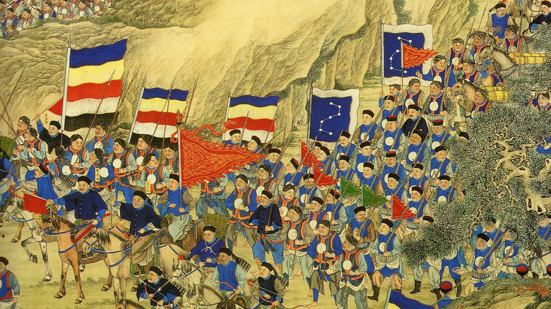 Silk painting, "The suppression of the Taiping Rebellion"
