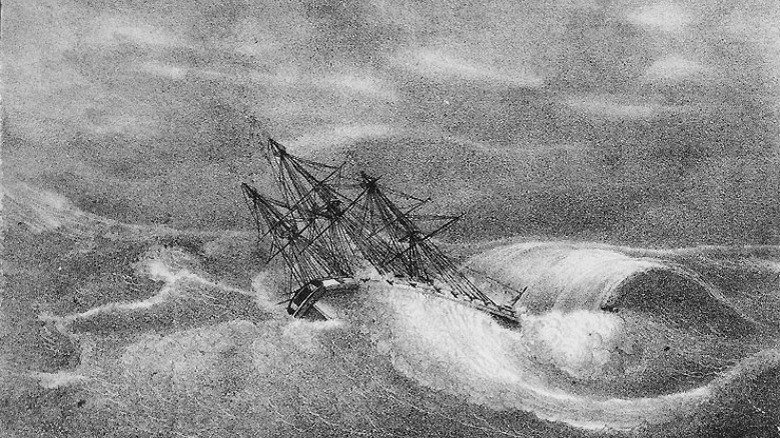 USS Hornet foundering off Tampico, Mexico