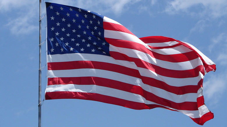 United States flag flying free