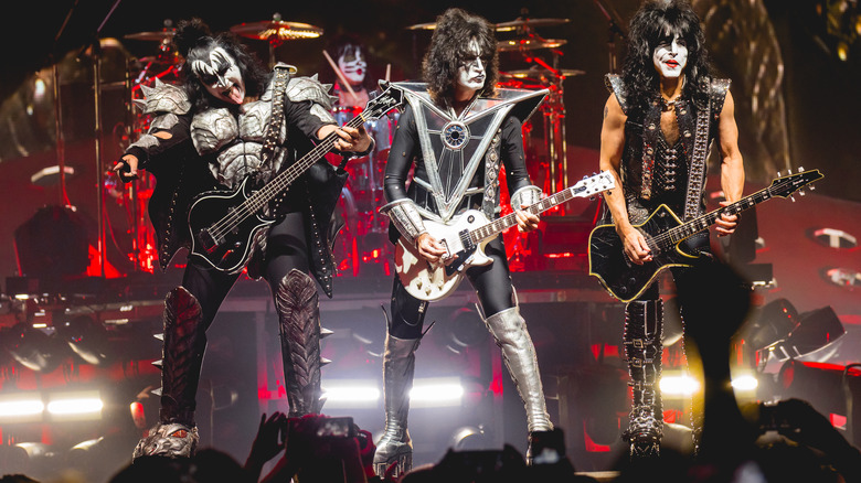 Kiss performing