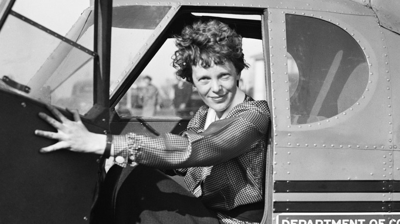 Earhart in a plane