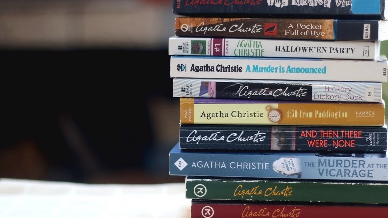 Stack of Agatha Christie books