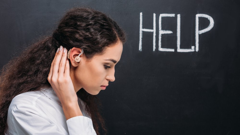 woman hearing aid
