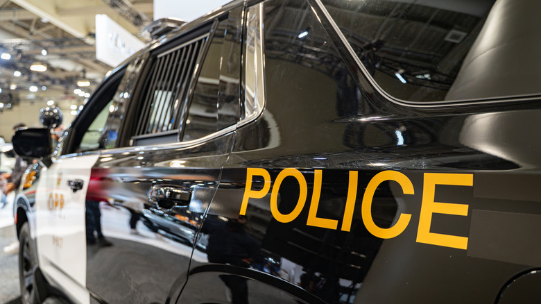 Close up of a police car