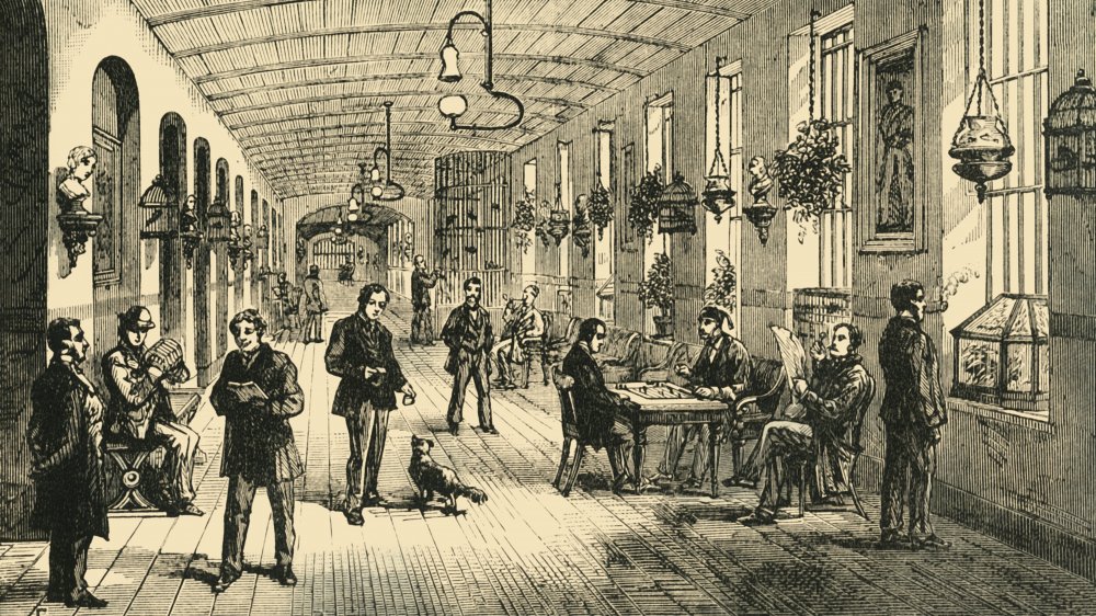 Interior of the Bethlem Royal Hospital, a psychiatric hospital, circa 1878