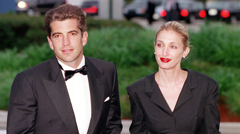 John F. Kennedy Jr. and Carolyn Bessette black tie