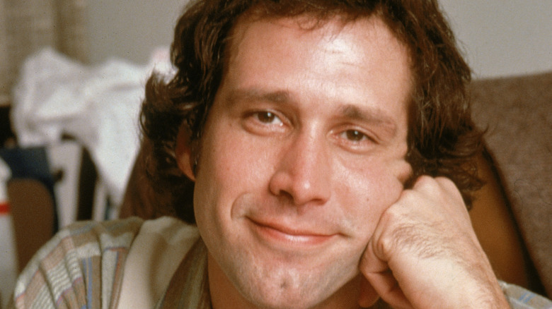 Chevy Chase posing for photo