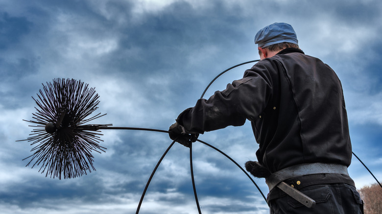 A chimney sweep