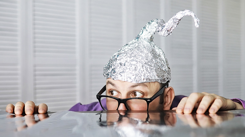 Tin foil hat man