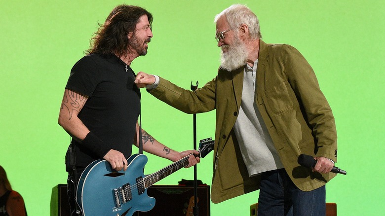 Dave Grohl and David Letterman talking