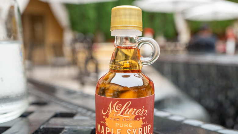 McLure's maple syrup bottle with tiny handle