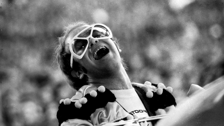 Elton John black and white