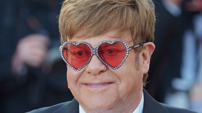 Elton John with Heart Glasses