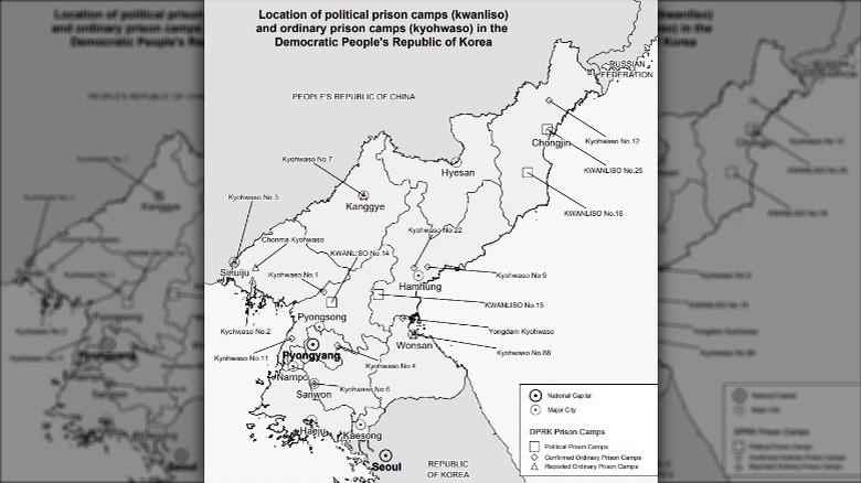 Map of North Korean prisons