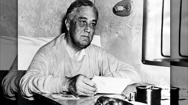 Franklin Delano Roosevelt staring