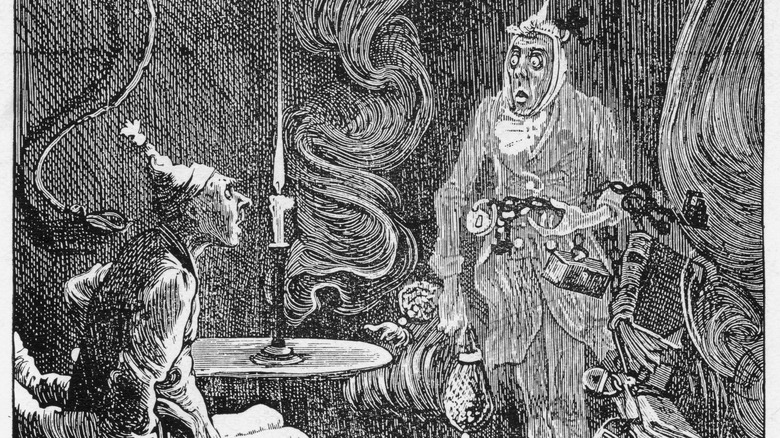 A Christmas Carol Scrooge visited by ghost 