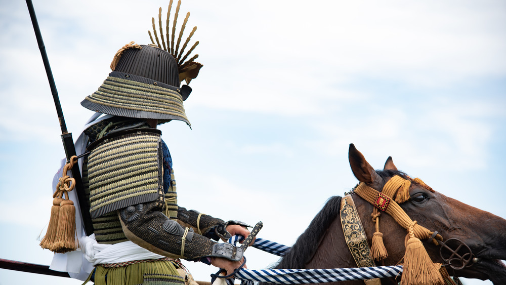 Samurai costume dress-up at a Japanese festival