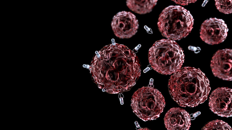 nanobots interacting with cells