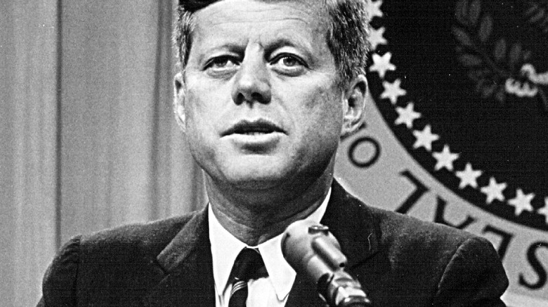 President John F. Kennedy onstage