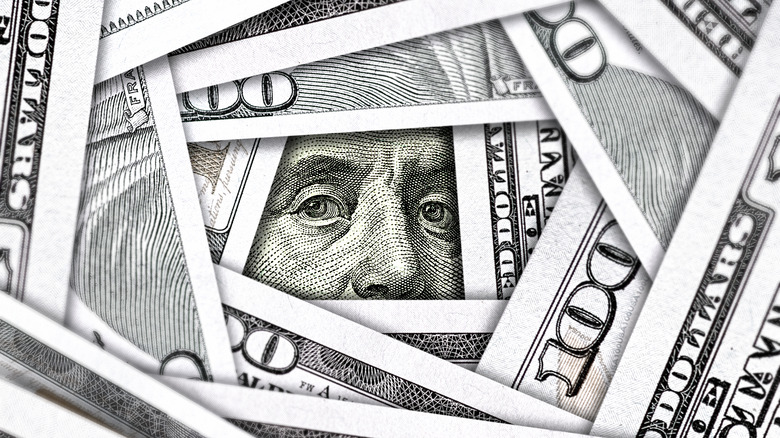 100-dollar bill pile