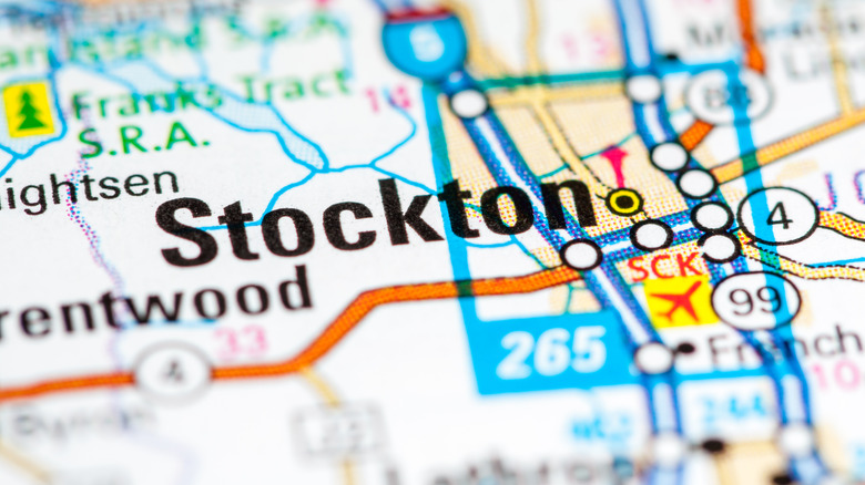 map of stockton california