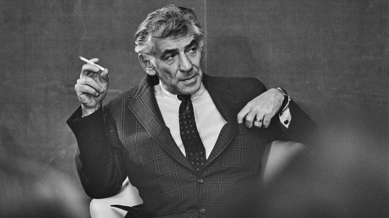 Leonard Bernstein smoking cigarette
