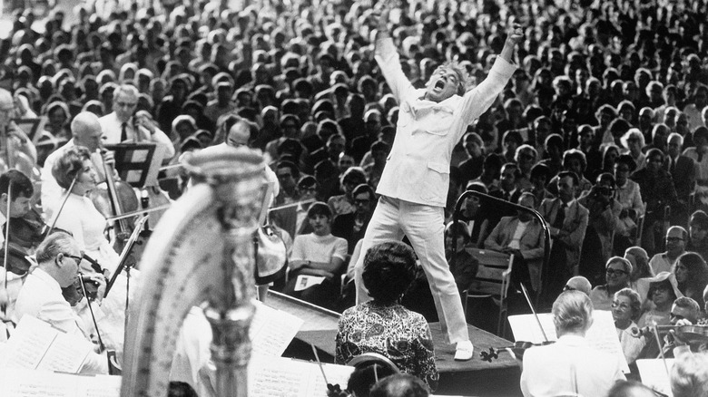 Leonard Bernstein conducting orchestra