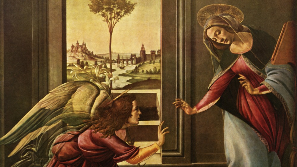 A 1489 illustration of the angel Gabriel announcing to Mary that she is pregnant