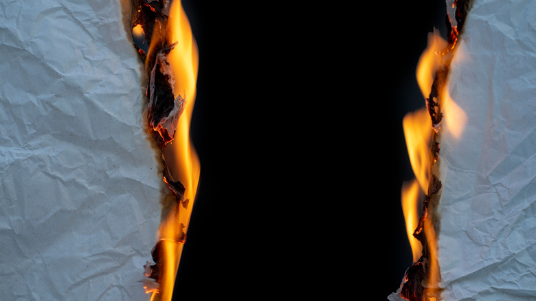 burning papers