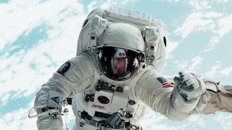 An astronaut during spacewalk 1995