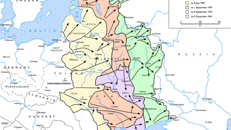 Map of German Eastern Front