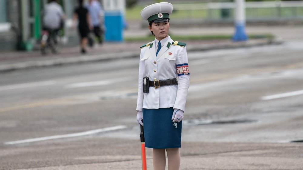 North Korean traffic police officer, 2018