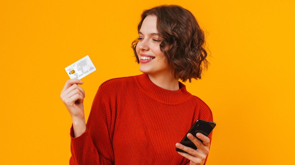 Woman and a credit card