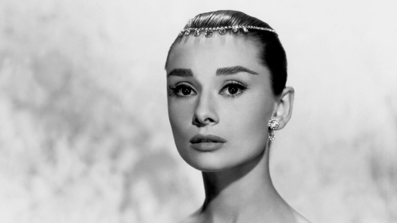 Audrey Hepburn staring ahead jewelry
