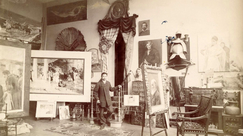 juan luna in his paris studio
