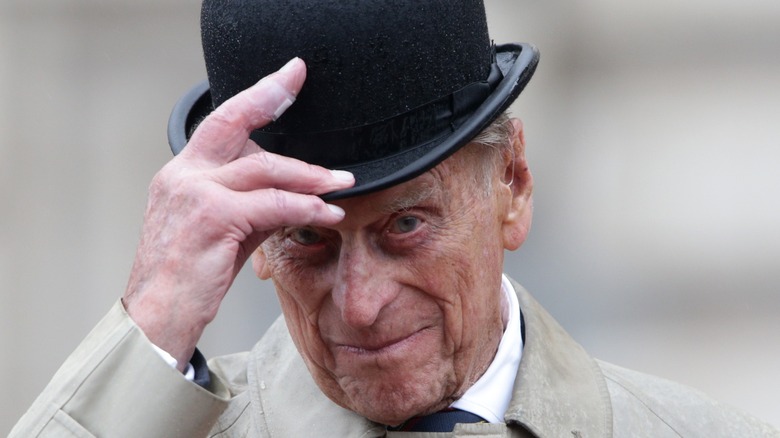 Prince Philip in a bowler hat