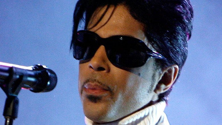 closeup of prince performing