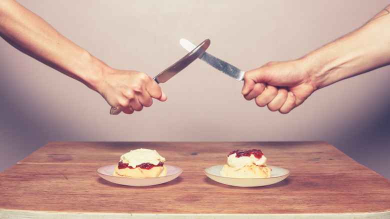 Knife fight at the table