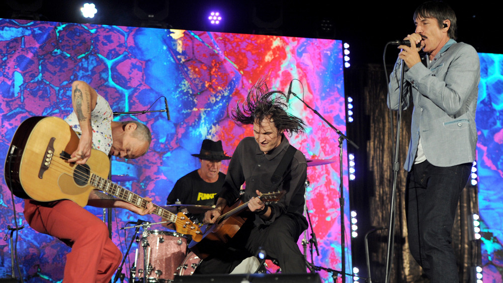 Red Hot Chili Peppers performing on stage