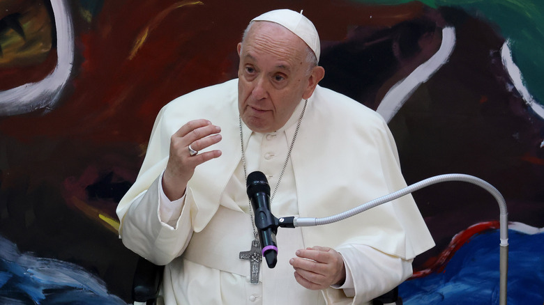 Pope Francis speaking