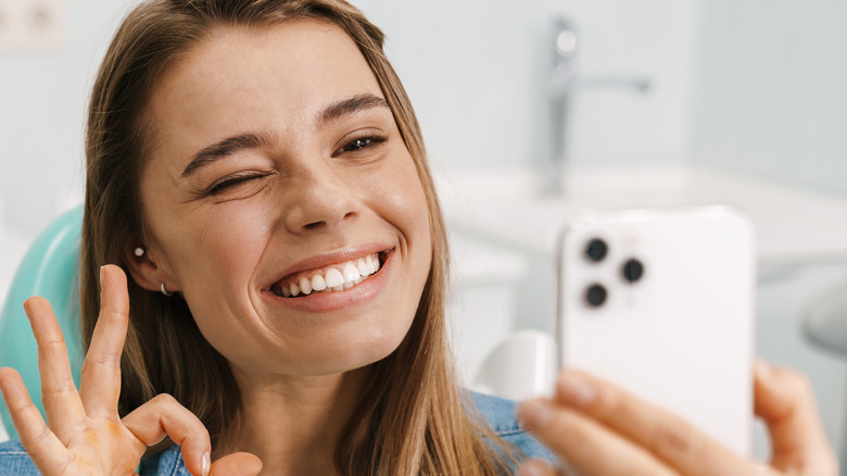 Woman taking a selfie